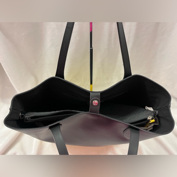 Gianni Notaro Black & Yellow Satchel/Tote with removable insert and Dust Bag - Picture 9 of 16